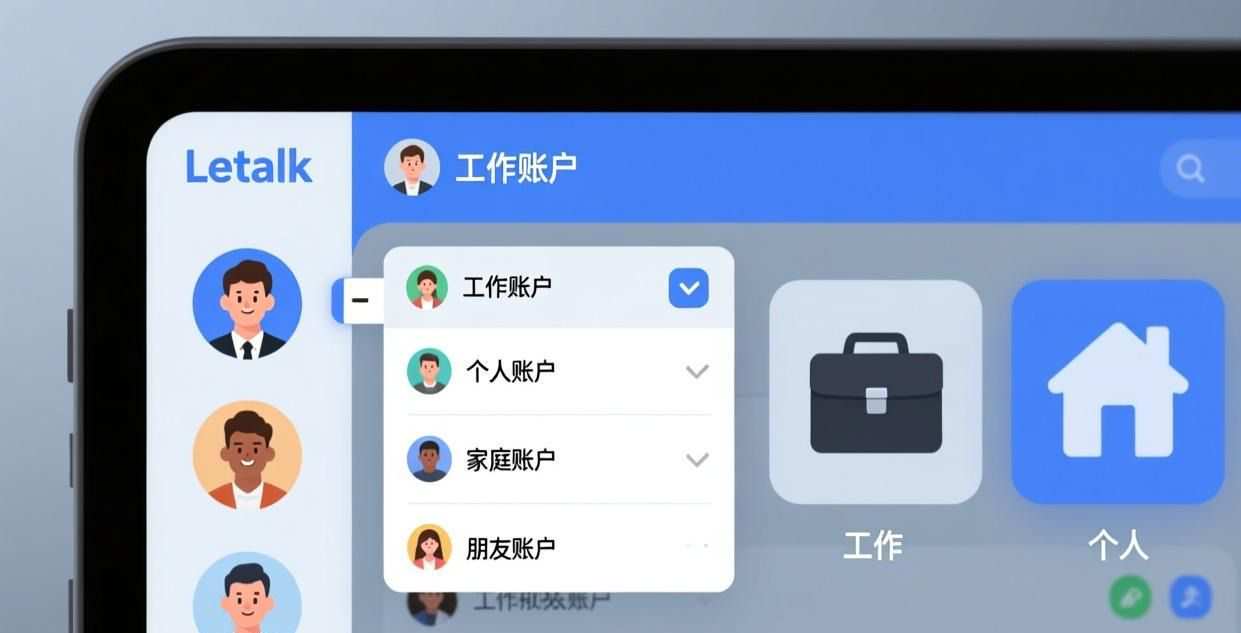 在Letstalk中配置多账号登录，实现工作与生活场景的快速切换